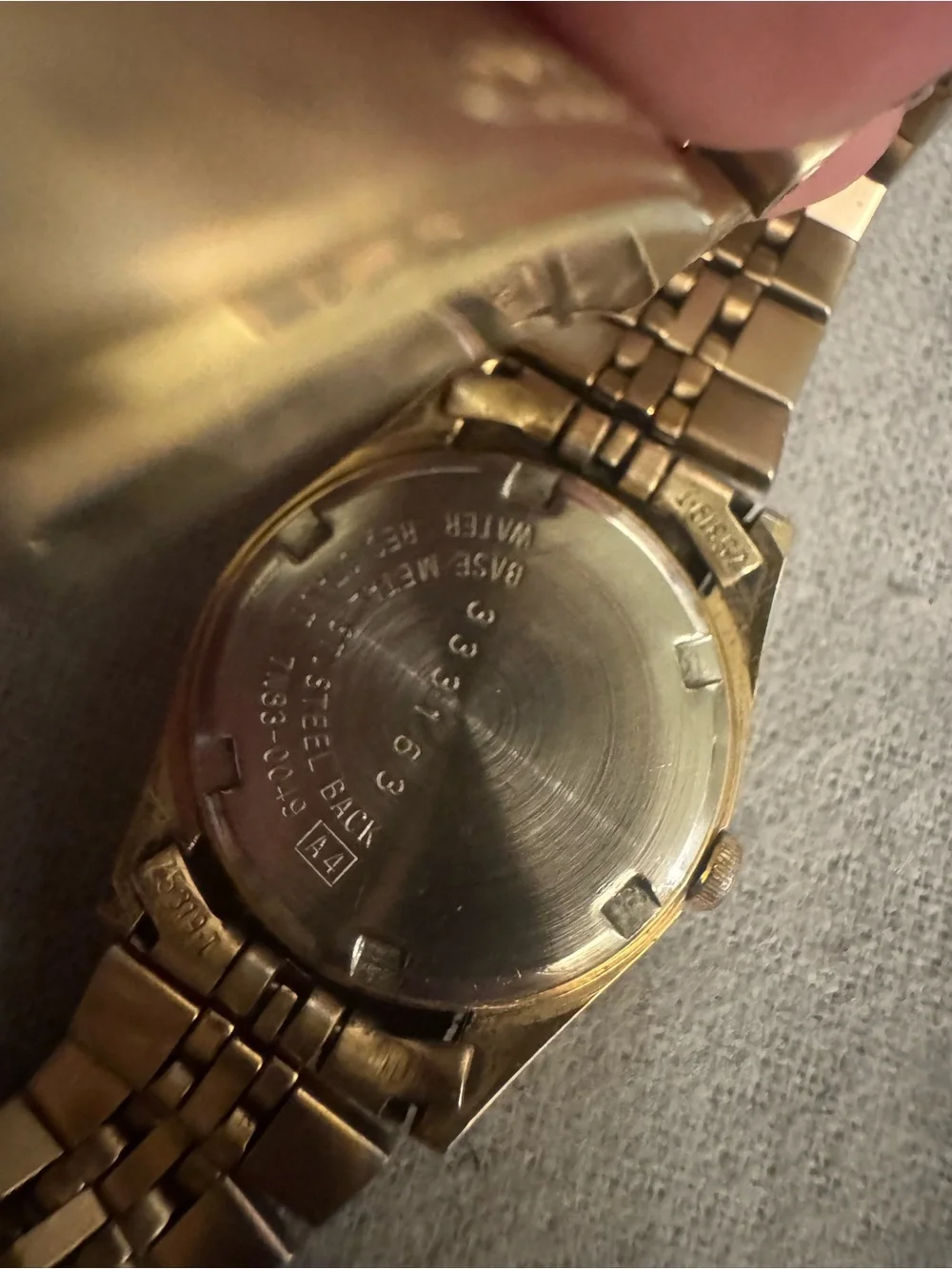 Seiko Gold-Tone Watch with Black Dial